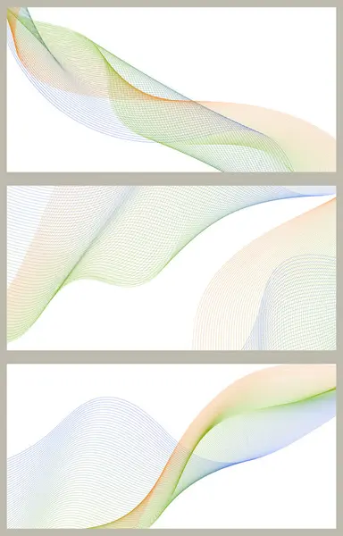 Sada Abstraktních Pozadí Vlnami Pro Banner Střední Velikost Banneru Pozadí — Stockový vektor