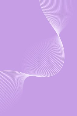 Pankart dalgalarıyla soyut arkaplan. Standart poster boyutunda. Çizgileri olan vektör arkaplanı. Mor üzerine izole edilmiş tasarım elementi. Mor renkte. Broşür, kitapçık. Yaz, bahar. Anneler Günü