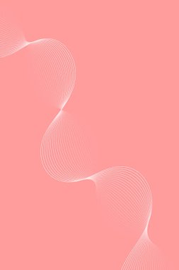 Pankart dalgalarıyla soyut arkaplan. Standart poster boyutunda. Çizgileri olan vektör arkaplanı. Tasarım elementi izole edildi. Kırmızı gradyan. Broşür, kitapçık. Yaz, bahar. Anneler Günü