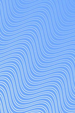 Pankart dalgalarıyla soyut arkaplan. Standart poster boyutunda. Çizgileri olan vektör arkaplanı. Tasarım elementi mavi renkte izole edildi. Mavi gradyan. Broşür, kitapçık. Yaz, bahar. Okyanus, su.