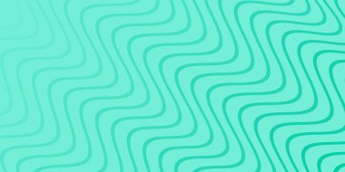 Pankart dalgalarıyla soyut arkaplan. Orta boy pankart. Satır izole edilmiş vektör arkaplanı. Tasarım elementi. Yeşil gradyan. Turkuaz rengi. Yaz, bahar. Broşür, kitapçık.