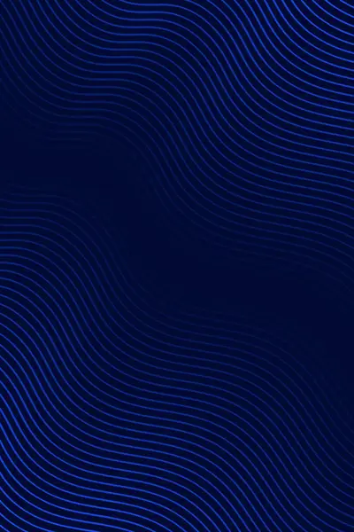 Pankart dalgalarıyla soyut arkaplan. Standart poster boyutunda. Çizgileri olan vektör arkaplanı. Tasarım elementi koyu mavi üzerine izole edilmiş. Mavi gradyan. Broşür, kitapçık. Okyanus, su. İyi geceler.