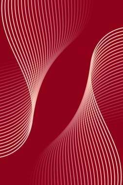Abstract background with waves for banner. Standart poster size. Vector background with lines. Element for design isolated on dark red. Red gradient. Brochure, booklet. Valentine's Day