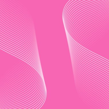 Dalgalarla soyut arkaplan. Çizgileri olan vektör pankartı. Müzik albümü, poster, kart, reklam için arka plan. Pembede izole edilmiş tasarım için geometrik element. Pembe gradyan. Sevgililer Günü. Aşk