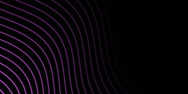 Çizgiler ve dalgalarla soyut bir arkaplan. Orta boy pankart. Tasarım elementi. Broşür, broşür, broşür, broşür, poster için vektör arkaplan. Pembe ve siyah eğim. Karanlık, gece, aşk