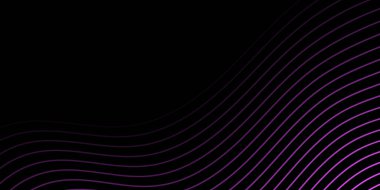 Çizgiler ve dalgalarla soyut bir arkaplan. Orta boy pankart. Tasarım elementi. Broşür, broşür, broşür, broşür, poster için vektör arkaplan. Pembe ve siyah eğim. Karanlık, gece, aşk