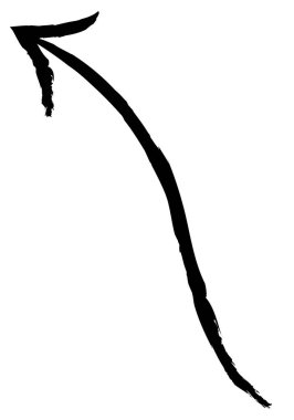 Siyah ok beyaz arkaplanda izole edilmiş. Vektör çizimi. Grafik tasarım elementi. Yönlendirme göstergesi