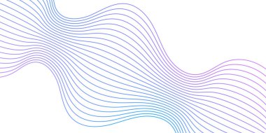 Çizgiler ve dalgalarla soyut bir arkaplan. Orta boy pankart. Tasarım elementi. Broşür, broşür, broşür, broşür, poster için vektör arkaplan. Mor, mavi ve pembe renkler. Yaz