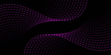 Çizgiler ve dalgalarla soyut arkaplan. Orta boy pankart. Tasarım elementi. Broşür, broşür, broşür, broşür, poster için vektör arkaplan. Pembe ve siyah eğim. Karanlık, gece