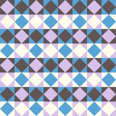 Şekilli soyut geometrik arkaplan. Kusursuz vektör deseni. Pembe, mavi, bej ve kahverengi