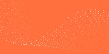 Noktalı ve dalgalı soyut bir arkaplan. Orta boy pankart. Tasarım elementi. Broşür, broşür, broşür, broşür, poster için vektör arkaplan. Turuncu eğilim