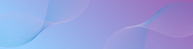 Çizgiler ve dalgalarla soyut bir arkaplan. Web pankartı boyutu. Tasarım elementi. Broşür, broşür, broşür, broşür, poster için vektör arkaplan. Mor ve mavi eğim