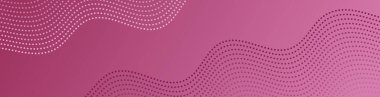 Noktalı ve dalgalı soyut bir arkaplan. Web pankartı boyutu. Tasarım elementi. Broşür, broşür, broşür, broşür, poster için vektör arkaplan. Pembe renk