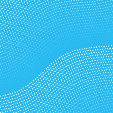 Dalgalar ve noktalarla soyut bir arkaplan. Vektör bayrağı. Poster, kart, broşür, broşür, broşür için arka plan. Tasarım için geometrik element. Mavi Gradyan