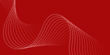 Noktalı ve dalgalı soyut bir arkaplan. Orta boy pankart. Tasarım elementi. Broşür, broşür, broşür, broşür, poster için vektör arkaplan. Kırmızı Gradyan