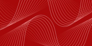 Noktalı ve dalgalı soyut bir arkaplan. Orta boy pankart. Tasarım elementi. Broşür, broşür, broşür, broşür, poster için vektör arkaplan. Kırmızı Gradyan