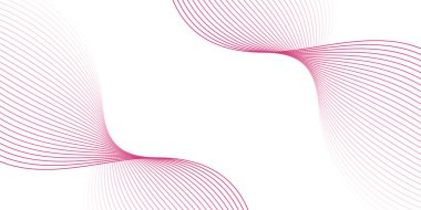 Çizgiler ve dalgalarla soyut bir arkaplan. Orta boy pankart. Tasarım elementi. Broşür, broşür, broşür, broşür, poster için vektör arkaplan. Beyaz ve pembe gradyan. Yaz