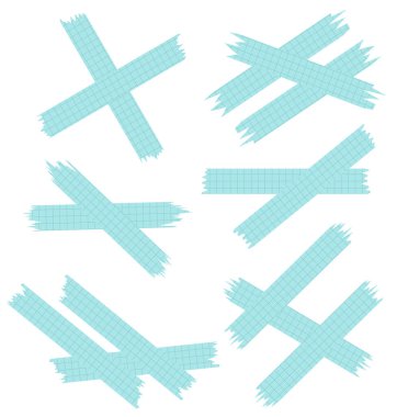 Beyaza izole edilmiş kağıt çarşaflar. Albümler için dekoratif kaset parçaları. Washi kaset koleksiyonu vektör olarak. Yırtılmış kağıt. Hücredeki bir defterden yırtılmış kağıt parçası. Yeşil kurdeleler