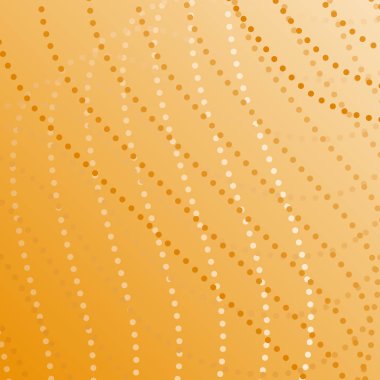 Dalgalar ve noktalarla soyut bir arkaplan. Vektör bayrağı. Poster, kart, broşür, broşür, broşür için arka plan. Tasarım için geometrik element. Turuncu gradyan. Altın, altın, sonbahar