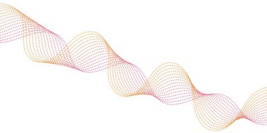 Noktalı ve dalgalı soyut bir arkaplan. Orta boy pankart. Tasarım elementi beyazda izole edildi. Broşür için vektör arkaplan, poster. Turuncu ve pembe gradyan