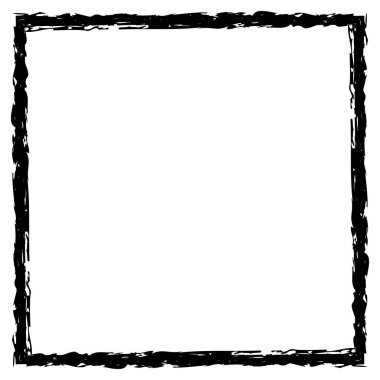 Siyah kare çerçeve beyaza izole edilmiş. Eski bir çerçeve. Metin, fotoğraf, kart, sertifika, resim, afiş, poster için vektör çerçevesi