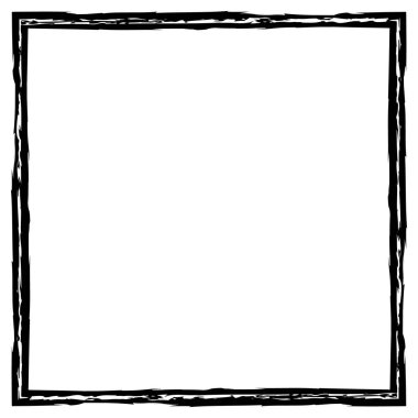 Siyah kare çerçeve beyaza izole edilmiş. Eski bir çerçeve. Metin, fotoğraf, kart, sertifika, resim, afiş, poster için vektör çerçevesi