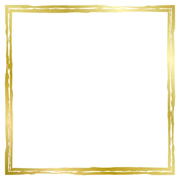 Altın kare çerçeve beyaza izole edilmiş. Eski bir çerçeve. Metin, fotoğraf, kart, sertifika, resim, afiş, poster için vektör çerçevesi. Altın