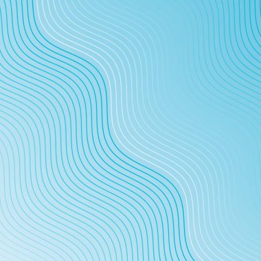 Çizgilerle soyut arkaplan. Dalgalı vektör pankartı. Poster, kart, broşür, broşür, broşür için arka plan. Tasarım için geometrik öge izole edildi. Mavi Gradyan