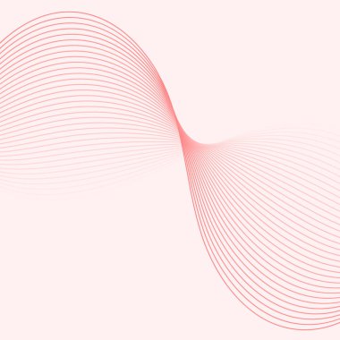 Çizgilerle soyut arkaplan. Dalgalı vektör pankartı. Poster, kart, broşür, broşür, broşür için arka plan. Beyazda izole edilmiş tasarım için geometrik element. Pembe gradyan