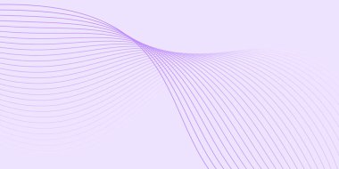 Çizgiler ve dalgalarla soyut bir arkaplan. Orta boy pankart. Tasarım elementi. Broşür, broşür, broşür, broşür, poster için vektör arkaplan. Mor Gradyan