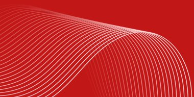 Çizgiler ve dalgalarla soyut bir arkaplan. Orta boy pankart. Tasarım elementi. Broşür, broşür, broşür, broşür, poster için vektör arkaplan. Kırmızı gradyan. Aşk, Sevgililer Günü