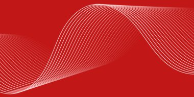 Çizgiler ve dalgalarla soyut bir arkaplan. Orta boy pankart. Tasarım elementi. Broşür, broşür, broşür, broşür, poster için vektör arkaplan. Kırmızı gradyan. Aşk, Sevgililer Günü