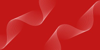 Çizgiler ve dalgalarla soyut bir arkaplan. Orta boy pankart. Tasarım elementi. Broşür, broşür, broşür, broşür, poster için vektör arkaplan. Kırmızı gradyan. Aşk, Sevgililer Günü