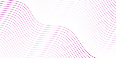 Çizgiler ve dalgalarla soyut bir arkaplan. Web pankartı boyutu. Tasarım elementi beyazda izole edildi. Broşür, broşür, broşür, broşür, poster için vektör arkaplan. Pembe ve beyaz gradyan