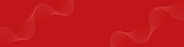 Çizgiler ve dalgalarla soyut bir arkaplan. Web pankartı boyutu. Tasarım elementi. Broşür, broşür, poster için vektör arkaplan. Kırmızı gradyan. Sevgililer Günü, aşk, Noel
