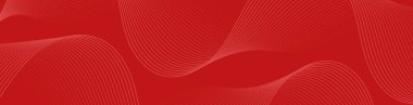 Çizgiler ve dalgalarla soyut bir arkaplan. Web pankartı boyutu. Tasarım elementi. Broşür, broşür, poster için vektör arkaplan. Kırmızı gradyan. Sevgililer Günü, aşk, Noel