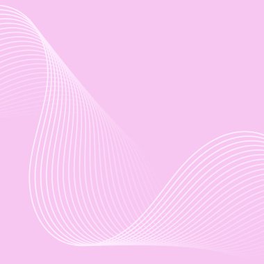 Çizgilerle soyut arkaplan. Dalgalı vektör pankartı. Poster, kart, broşür, broşür, broşür için arka plan. Tasarım için geometrik öge izole edildi. Pembe gradyan
