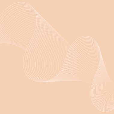 Çizgilerle soyut arkaplan. Dalgalı vektör pankartı. Poster, kart, broşür, broşür, broşür için arka plan. Tasarım için geometrik element. Bej rengi. Kahve, kahve, şeker. 