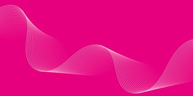 Çizgiler ve dalgalarla soyut bir arkaplan. Orta boy pankart. Tasarım elementi. Broşür, broşür, broşür, broşür, poster için vektör arkaplan. Pembe gradyan. Aşk, Sevgililer Günü