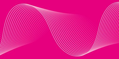 Çizgiler ve dalgalarla soyut bir arkaplan. Orta boy pankart. Tasarım elementi. Broşür, broşür, broşür, broşür, poster için vektör arkaplan. Pembe gradyan. Aşk, Sevgililer Günü