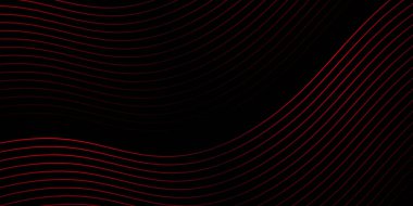 Çizgiler ve dalgalarla soyut bir arkaplan. Orta boy pankart. Tasarım elementi. Broşür, broşür, broşür, broşür, poster için vektör arkaplan. Kırmızı ve siyah eğim. Kara Cuma bayrağı