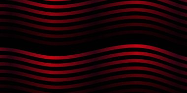 Çizgiler ve dalgalarla soyut bir arkaplan. Orta boy pankart. Tasarım elementi. Broşür, broşür, broşür, broşür, poster için vektör arkaplan. Kırmızı ve siyah eğim. Kara Cuma bayrağı