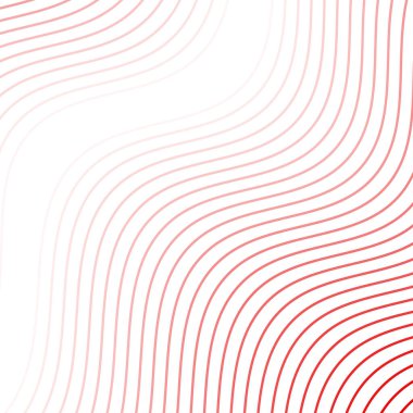 Çizgilerle soyut arkaplan. Dalgalı vektör pankartı. Poster, kart, broşür, broşür, broşür için arka plan. Tasarım için geometrik element. Kırmızı ve beyaz gradyan. Sevgililer Günü