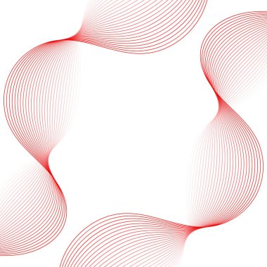 Çizgilerle soyut arkaplan. Dalgalı vektör pankartı. Poster, kart, broşür, broşür, broşür için arka plan. Tasarım için geometrik element. Kırmızı ve beyaz gradyan. Sevgililer Günü