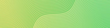 Çizgiler ve dalgalarla soyut bir arkaplan. Web pankartı boyutu. Tasarım elementi izole edildi. Broşür, broşür, broşür, broşür, poster için vektör arkaplan. Yeşil ve sarı eğim