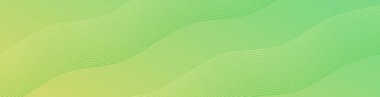 Çizgiler ve dalgalarla soyut bir arkaplan. Web pankartı boyutu. Tasarım elementi izole edildi. Broşür, broşür, broşür, broşür, poster için vektör arkaplan. Yeşil ve sarı eğim