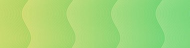 Çizgiler ve dalgalarla soyut bir arkaplan. Web pankartı boyutu. Tasarım elementi izole edildi. Broşür, broşür, broşür, broşür, poster için vektör arkaplan. Yeşil ve sarı eğim