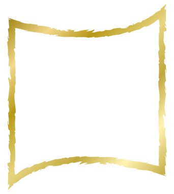 Altın kare çerçeve beyaza izole edilmiş. Eski bir çerçeve. Metin, fotoğraf, kart, sertifika, resim, afiş, poster için vektör çerçevesi. Altın