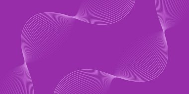 Çizgiler ve dalgalarla soyut bir arkaplan. Orta boy pankart. Tasarım elementi. Broşür, broşür, broşür, broşür, poster için vektör arkaplan. Mor Gradyan
