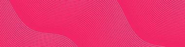 Çizgiler ve dalgalarla soyut bir arkaplan. Web pankartı boyutu. Tasarım elementi izole edildi. Broşür, broşür, broşür, broşür, poster için vektör arkaplan. Pembe gradyan. Sevgililer Günü. Kadın Günü